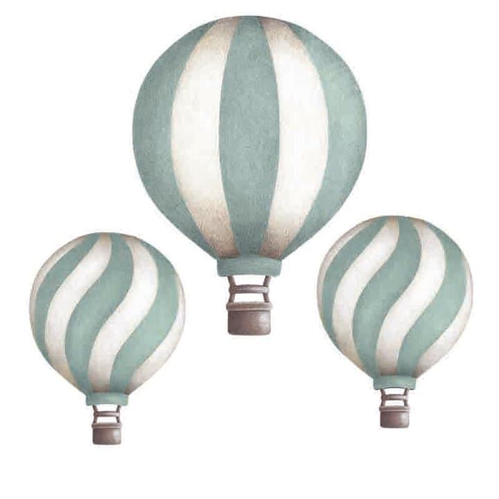 Stickers - Randiga ballonger - Mörkmint valj: Alla 3 ballonger