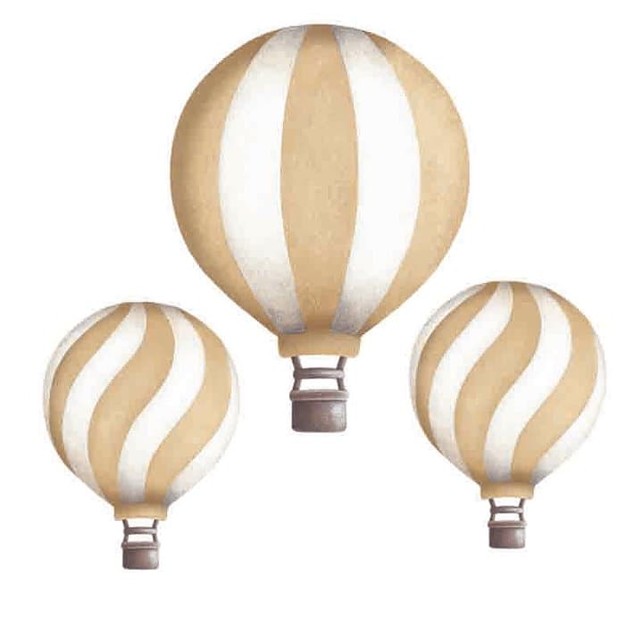 Stickers - Randiga ballonger - Guld valj: Alla 3 ballonger