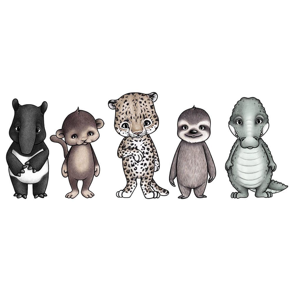 Stickers - Regnskogens vänner figur: Alla 5 figurer