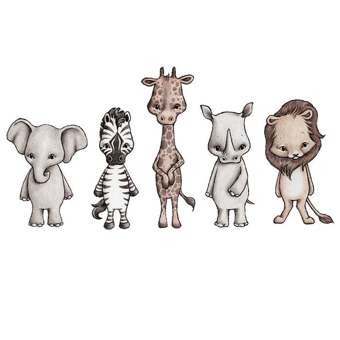 Stickers - Savannens vänner figur: Alla 5 figurer