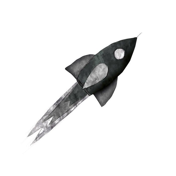 Stickers - Raket - Svart