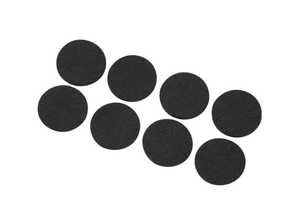 TRU COMPONENTS FP2503WT Huopatyynyt Itsekiinnittyvät, pyöreät Musta (Ø x K) 25 mm x 3 mm 8 kpl