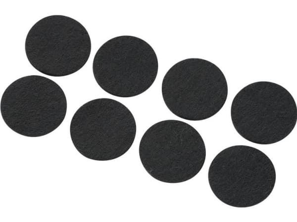 TRU COMPONENTS FP2503WT Huopatyynyt Itsekiinnittyvät, pyöreät Musta (Ø x K) 25 mm x 3 mm 8 kpl