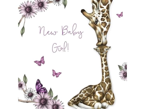 Clear Creation Swarovski kort fyrkant Födelse av en giraff