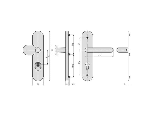 BASI 7509-0301, Passasjespak, Inne & Ute, Aluminium, Aluminium, Matt, EN 1906, DIN 18257
