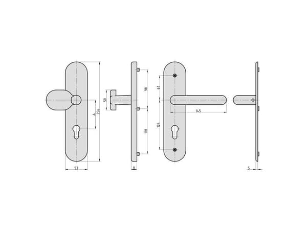 BASI 7509-0101, Passasjespak, Inne & Ute, Aluminium, Aluminium, Matt, EN 1906, DIN 18257
