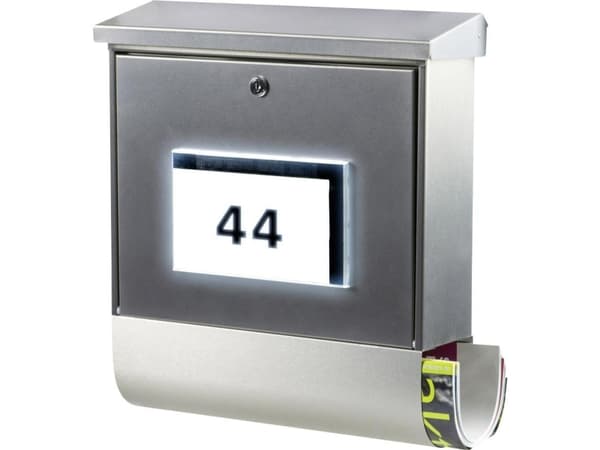 Postbox Burg Wächter Malaga 4400 Si Stålplatta Silver Nyckellås