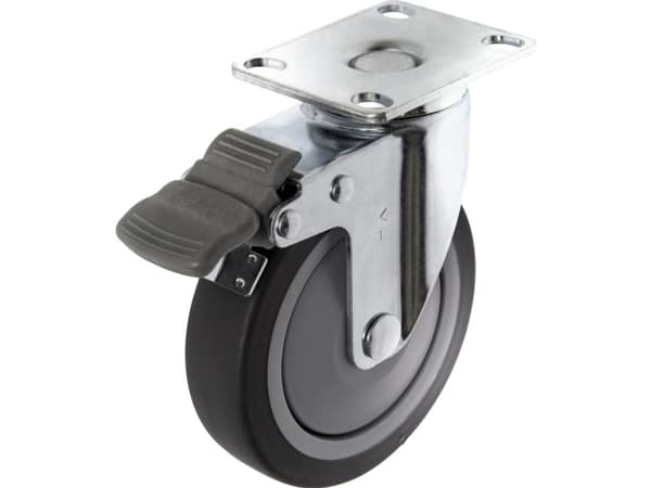 Toolcraft TO-5137920, Musta, Kromi, 65 kg, Kestomuovinen elastomeeri, 1 kpl, 10 cm