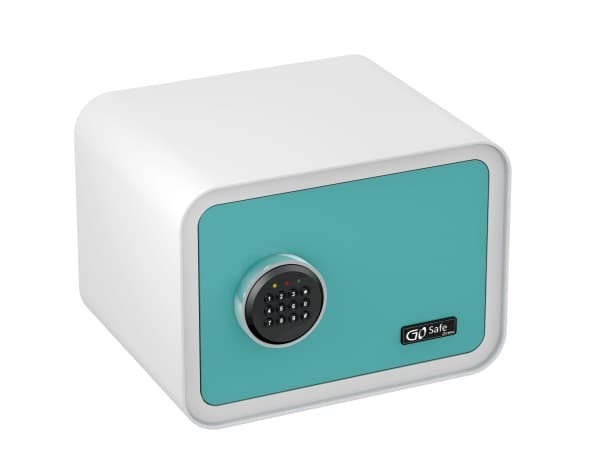 Olympia GO Safe 100, Väggkassaskåp, Blå, Vit, Kod, RoHS, Batteri, AA