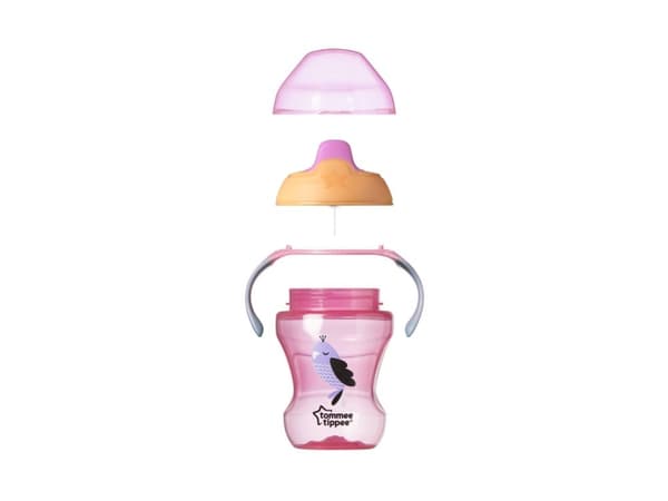 Tommee Tippee Trainer Sippee Cup, Juomamuki, 6 kuukautta, Vaaleanpunainen, Muovi, Tyttö, 230 ml
