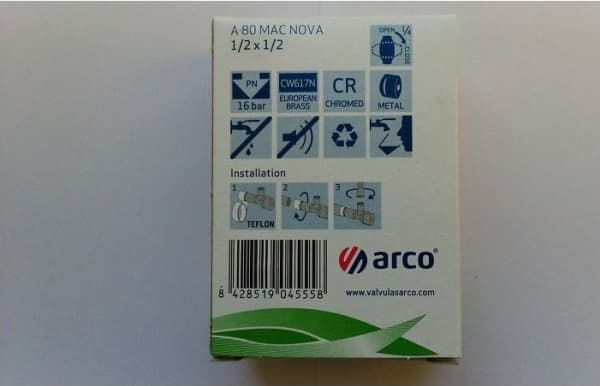 Arco Vinkelventil Nov Mac antistein 1/2"x1/2" (NOV92MAC)