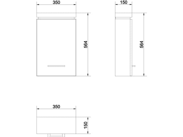 Cersanit Olivia overskap 35cm hvit glanset (S543-009)