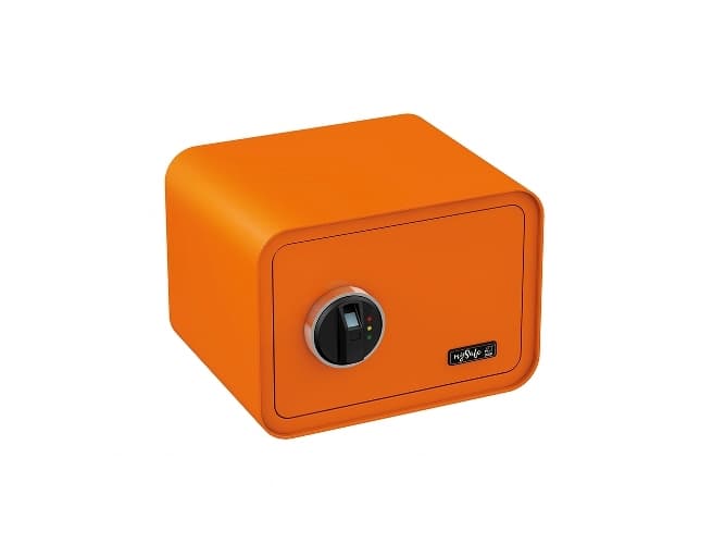 BASI mySafe 350, Fristående kassaskåp, Orange, Elektronisk, Fingeravtrycksläsare, Batteri, AA, 350 mm
