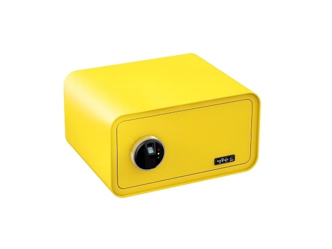 BASI mySafe 430, Fristående kassaskåp, Gul, Elektronisk, Fingeravtrycksläsare, Batteri, AA, 430 mm