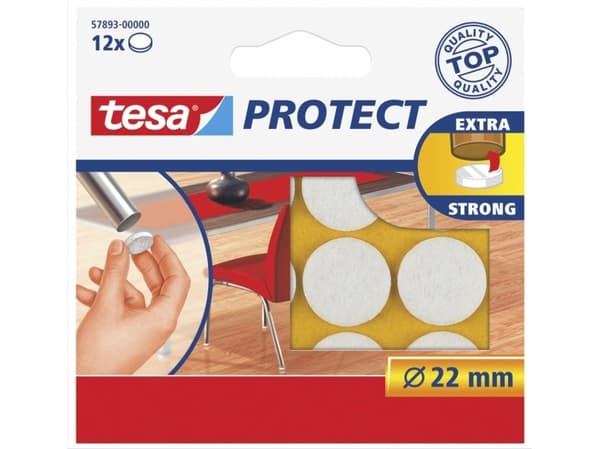 Filtkuddar tesa vit Ø22mm 12 st/pack - (12 st)
