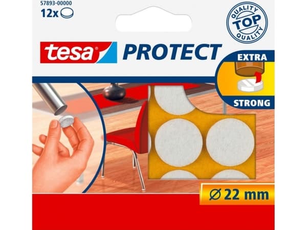 Filtkuddar tesa vit Ø22mm 12 st/pack - (12 st)
