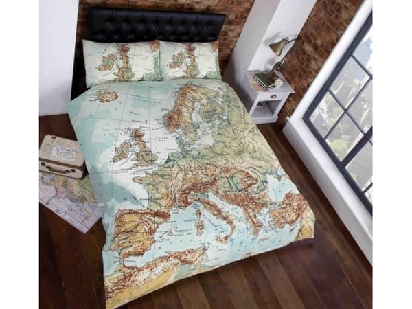 Sängkläder med karta över Europa