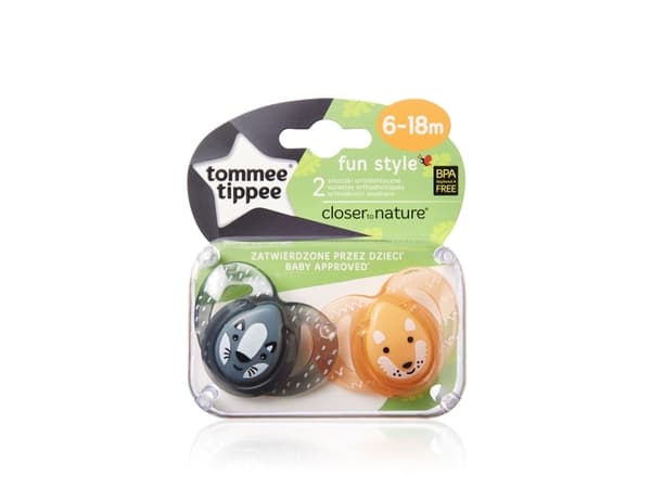 Tommee Tippee Fun Style, Klassisk napp, Ortodontisk, Silikon