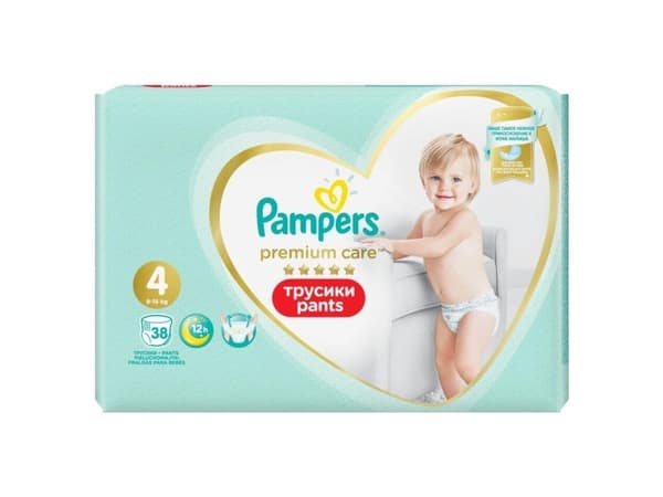 Pampers Pants Premium Care 4 vaippaa, 9-15 kg, 38 kpl.