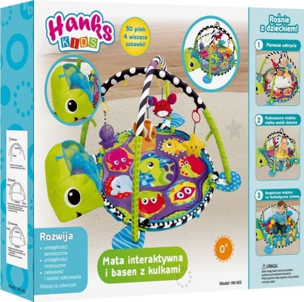 Hanks Kids EDUCATIONAL MAT 3in1 BEDROOM BALLS TOYS - KELTAINEN MATTI - KELTAINEN