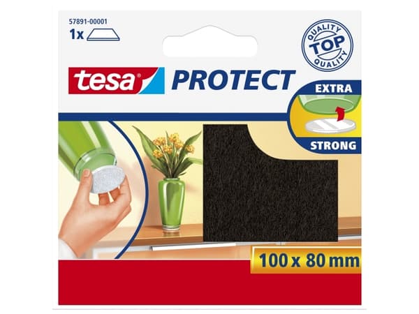 tesa 57891-00001-00 Filtkuddar Självhäftande brun (L x B) 100 mm x 80 mm 1 st