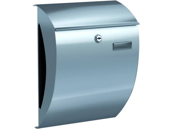 BASI BK 2000, Veggmontert postkasse, Rustfritt stål, Rustfritt stål, Vertikal, Nøkkel, 1 stykker
