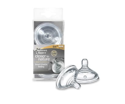 Tommee Tippee Easi-Vent Sauger, Rund, Rask strømning, 2 stykker