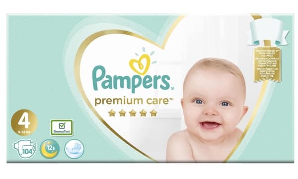 Pampers Premium Care Blöjor Storlek 4, 8-14kg, 104st.