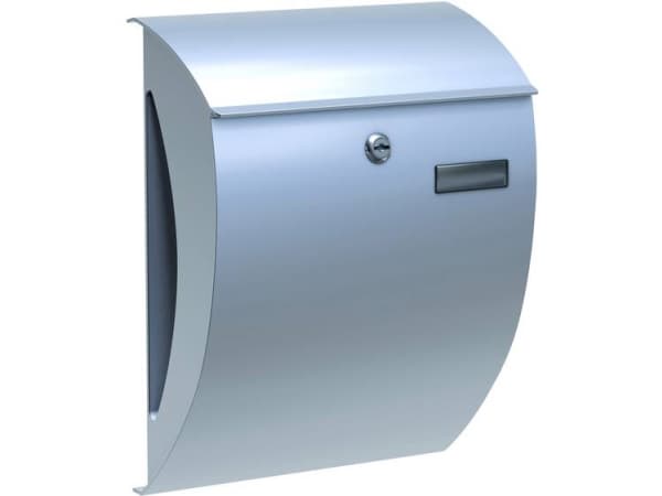 BASI BK 2000, Veggmontert postkasse, Stål, Sølv, Vertikal, Nøkkel, 1 stykker