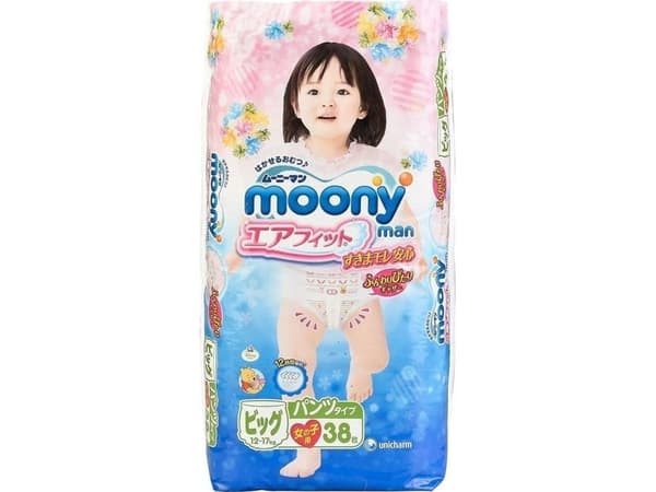 Blöjor - trosor MOONY för flickor XL 12-22kg 38 st.