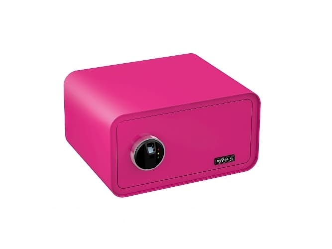 BASI mySafe 430, Fristående kassaskåp, Rosa, Elektronisk, Fingeravtrycksläsare, Batteri, AA, 430 mm