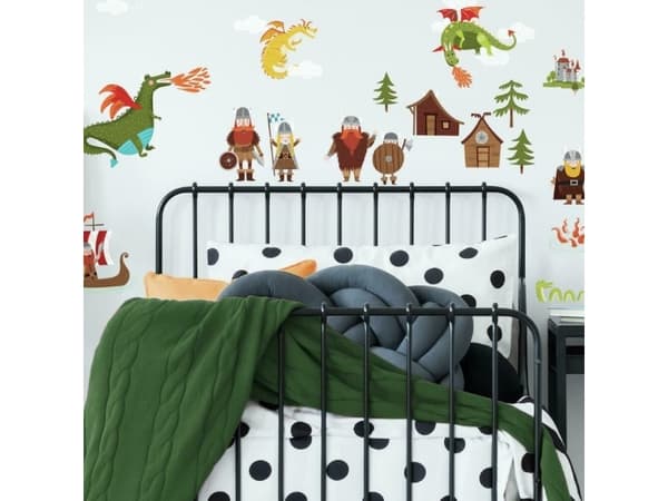 Drager og vikinger wallstickers