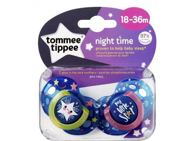 Tommee Tippee Night Time, Nat baby sut, Ortodontisk, Silikone