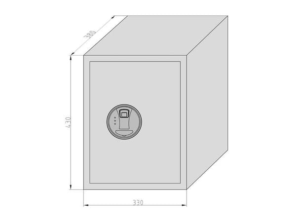 BASI EMT 380, Frittstående safe, Sort, Fingeravtrykksleser, Stål, Dokumenter, Batteri