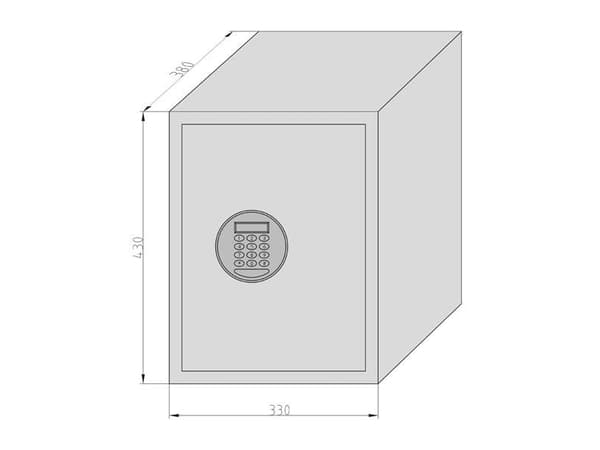 BASI EMT 380, Frittstående safe, Sort, Kode, Elektronisk, Stål, Batteri, AA