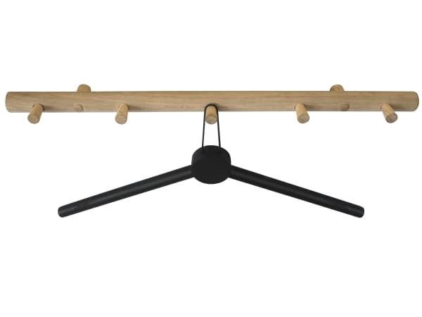 Home&gt;it® smart garderob med 5 krokar 60×7×2,5 cm ek natur