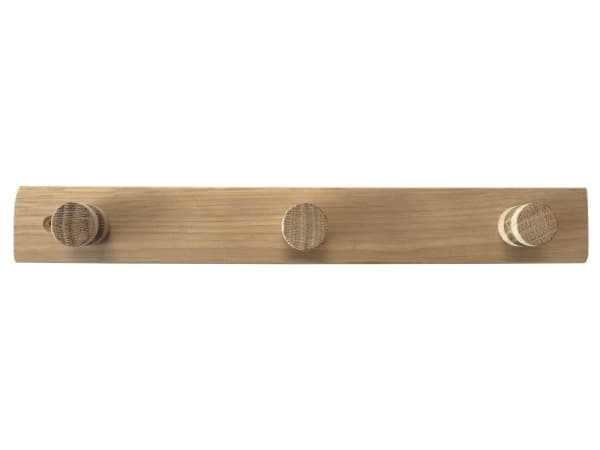 Home>it® knagerække 3 knage 30×7×4 cm egetræ natur