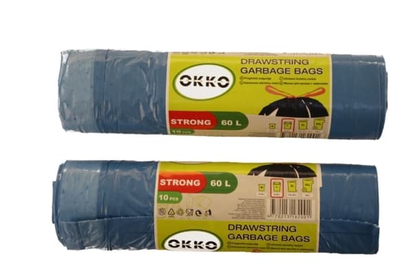 Garbage Bags Okko Str Blue Ds 60L 10Pcs