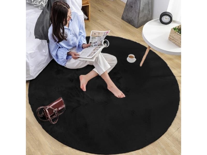 Strado Round rug Rabbit Strado 150x150 Black (Black) universal