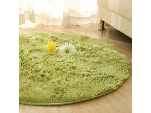Strado Shaggy rund matta 150x150 GrönGräsgrön) universal