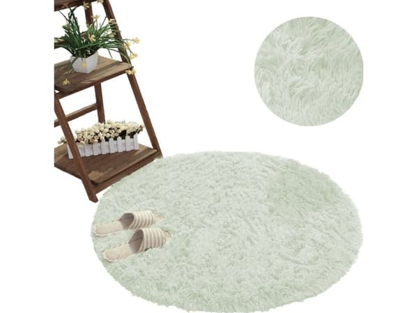 Strado Rundt teppe Shaggy Strado 150x150 WhiteLime (White Lime) universal