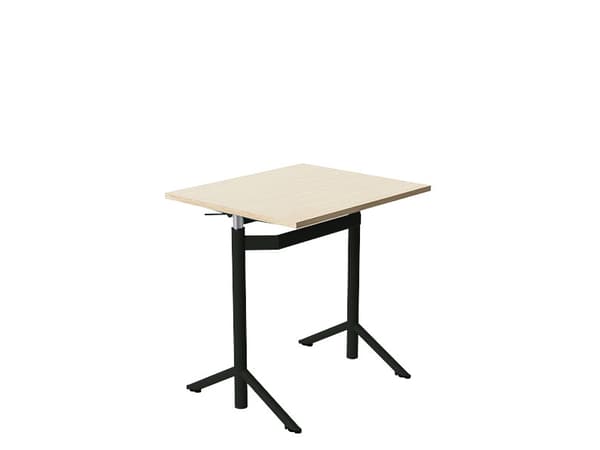 Lyft-/sänkbart elevbord Atlas 1132, 700x600 mm, vitpigmenterad eklaminat, svart olivfärgad ram