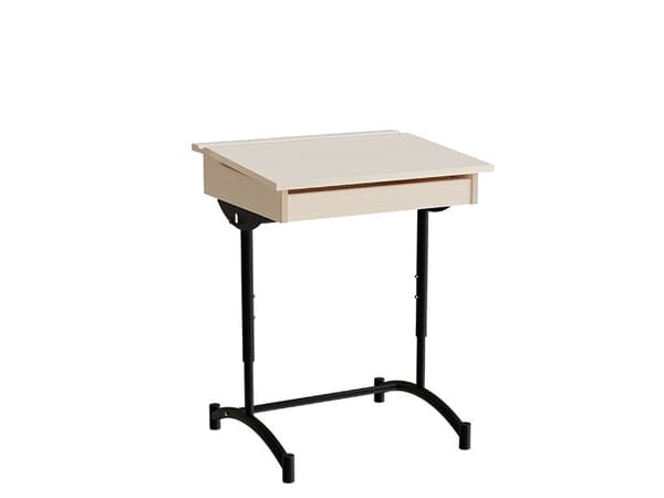 Elevbord, stilbar 128, birk laminat, sort stel