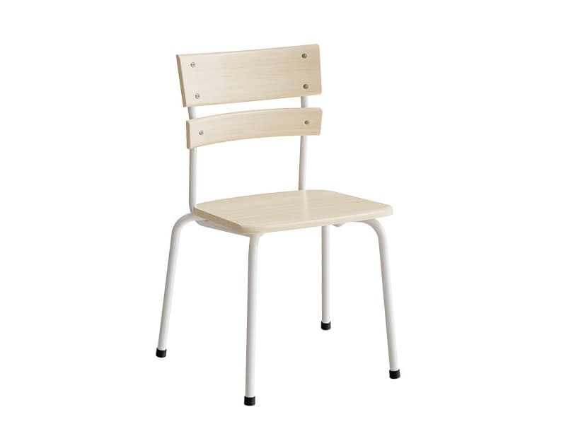 Stol Classic 151, massiv björk, vit ram