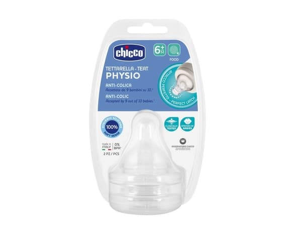Chicco 00020347000000, Hampaita hoitava, Keskinopea virtaus, Koliikkia ehkäisevä venttiili, 2 kpl