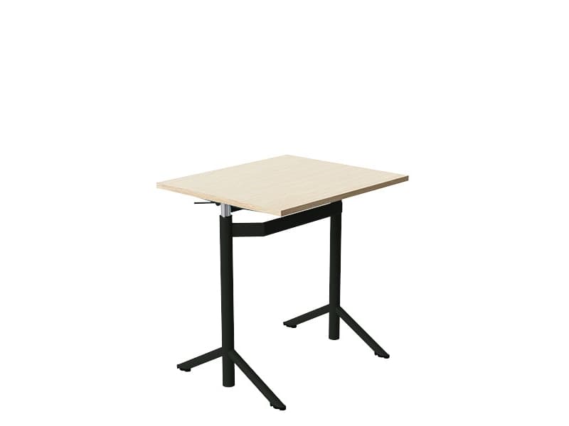 Lyftbord Atlas 1132, 700x600 mm, ljudabsorberande vitpigmenterad eklaminat, ram i svart oliv