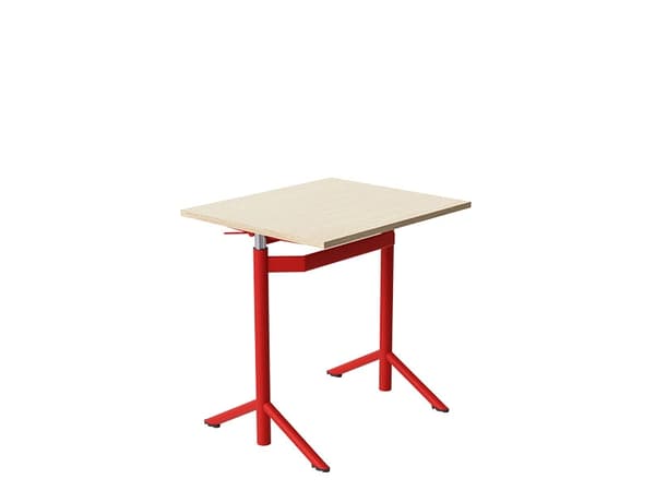 Elevbord Atlas 1132, 700x600mm, lyddæmpende eg højtrykslaminat, rødt stel