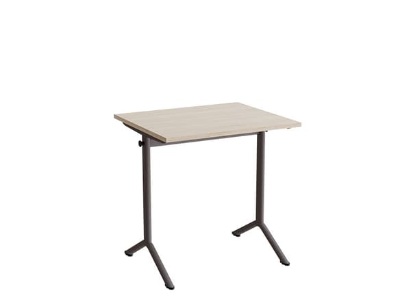 Bord Atlas 1130, 700x600 mm, ljudabsorberande vitpigmenterad ek, gul ram
