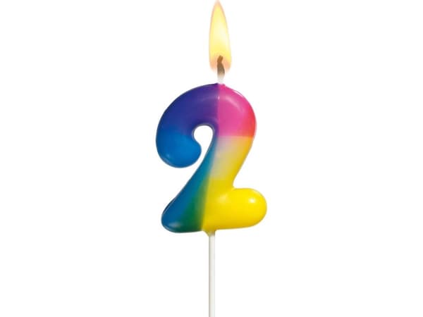 SUSYCARD stearinlys '2' 1 stk