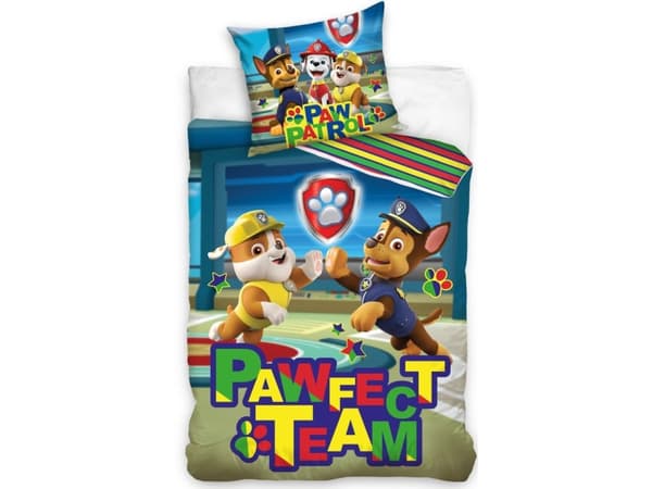 Paw Patrol ''Pawfect Team'' Sängkläder 140x200 cm - 100 procent bomull